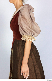  Photos Woman in Historical Dress 58 16th century Historical clothing Red-Brown dress red vest upper body 0004.jpg